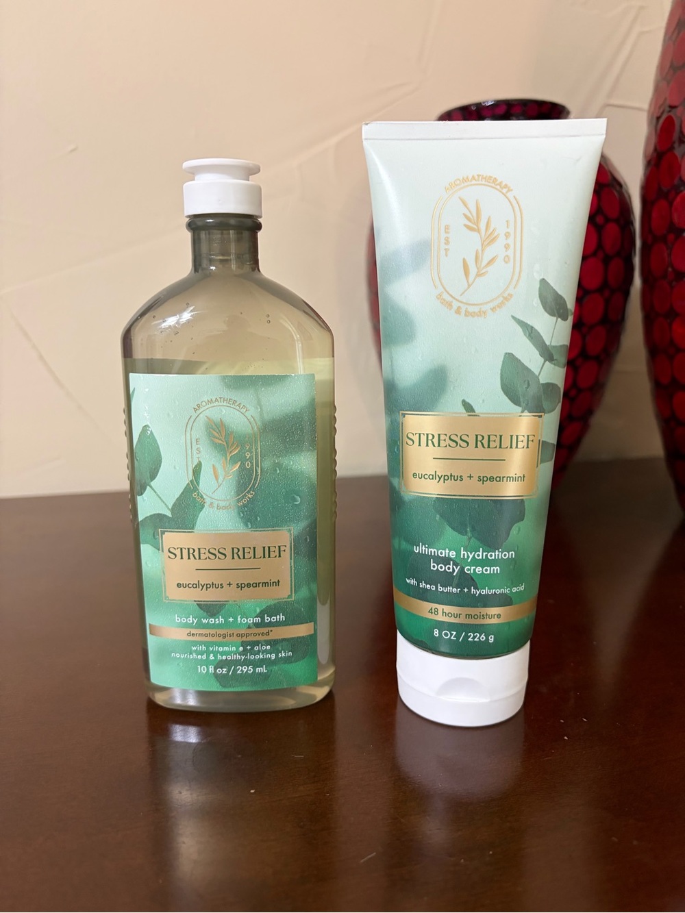 Bath & Body Works Stress Relief Eucalyptus + Spearmint Body Wash & Body Cream